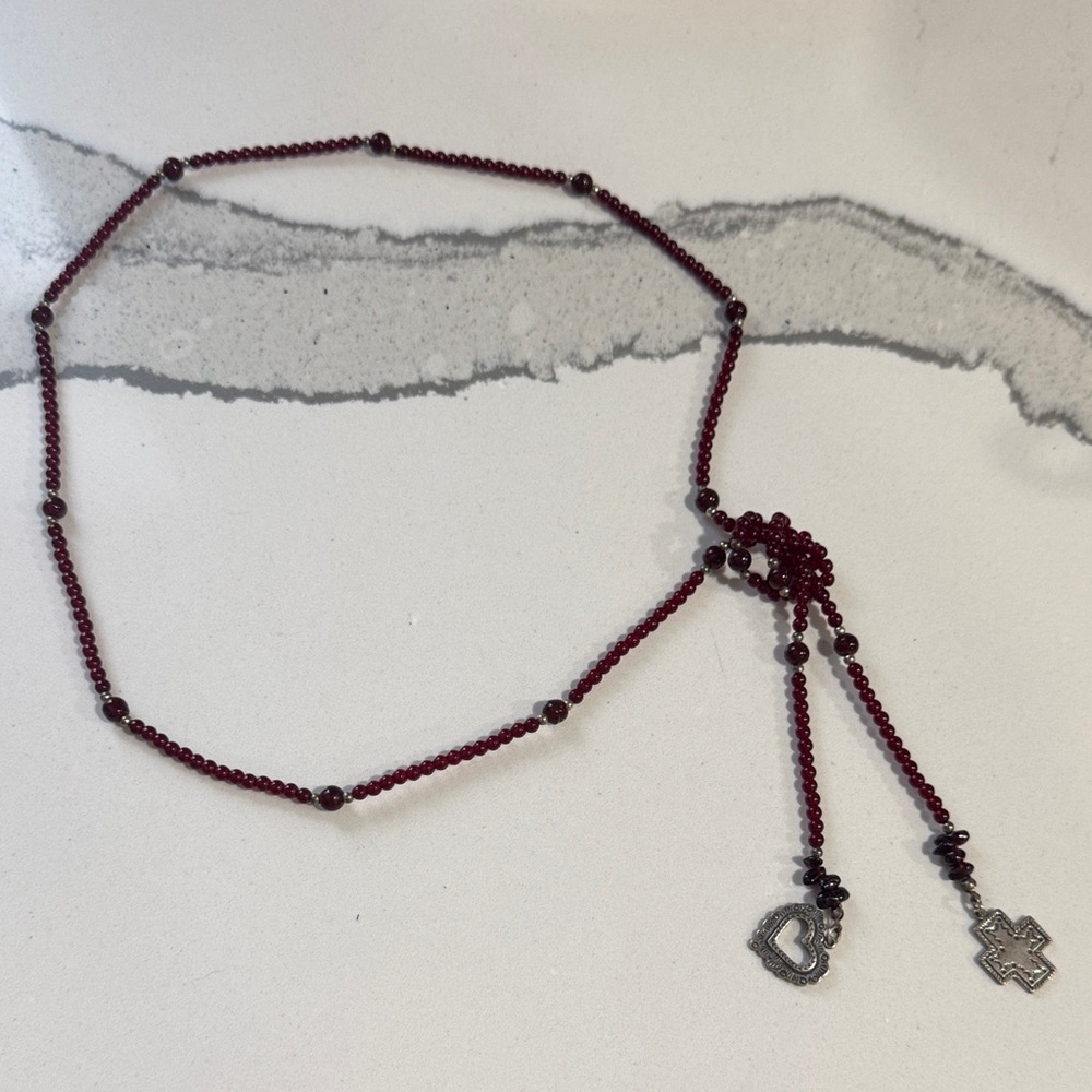 Silpada Garnet & Glass Beaded Necklace